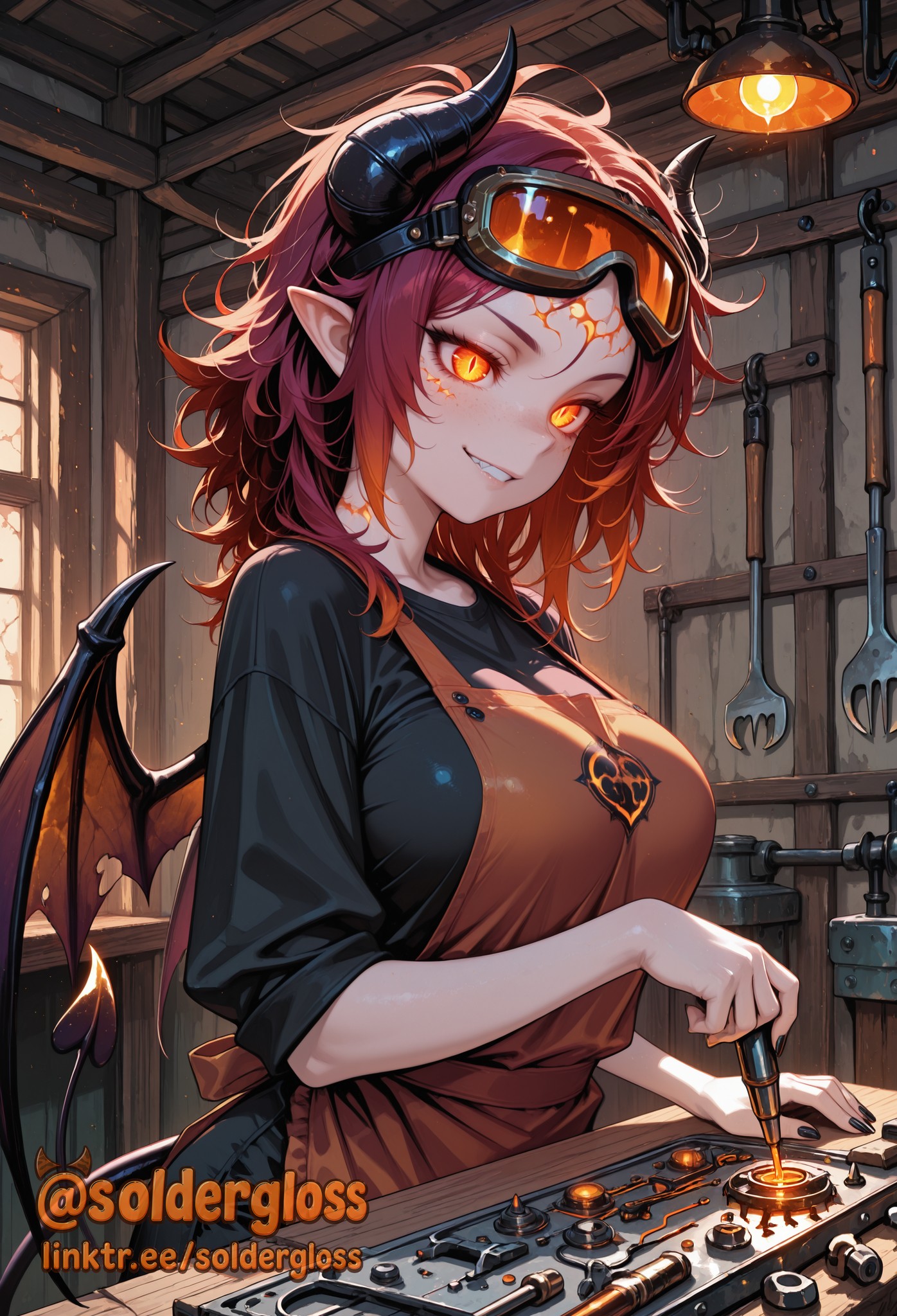 chloe in the workshop